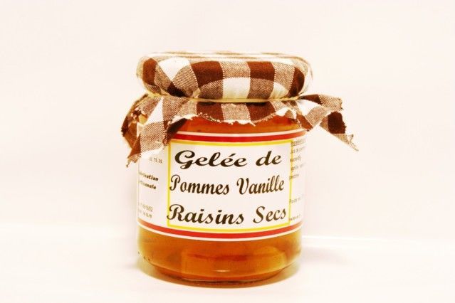 Gelées artisanales - Gelée de Pommes Vanilles Raisins Secs